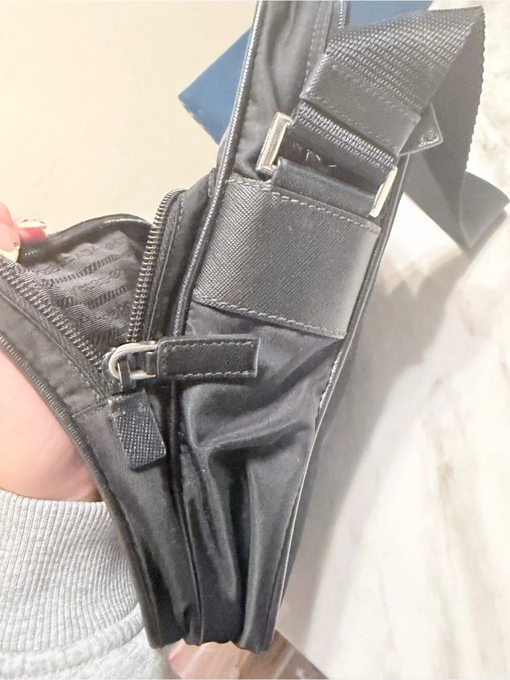 Prada Black Nylon Crossbody Messenger Bag
